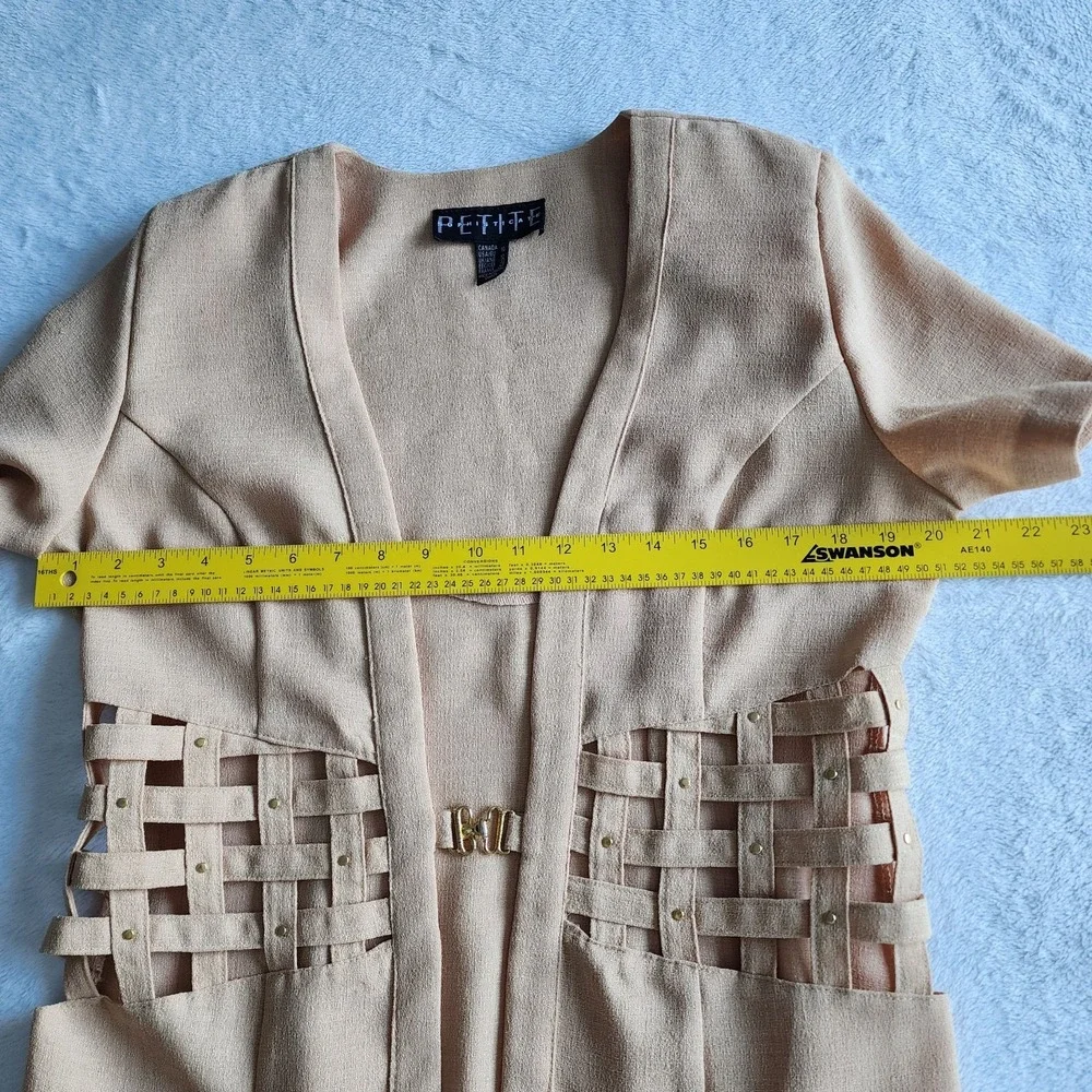 Vintage Suit Set Womens 10 Petite Dress Jacket Tailored Office Wedding Party 90s - Picture 14 of 16